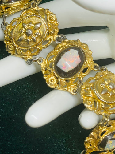 1960’s Black and Gold Foil Opal Bracelet